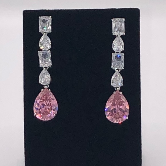 Pink Sapphire Multi-Stone Dangle Earrings - Picture 9 of 11